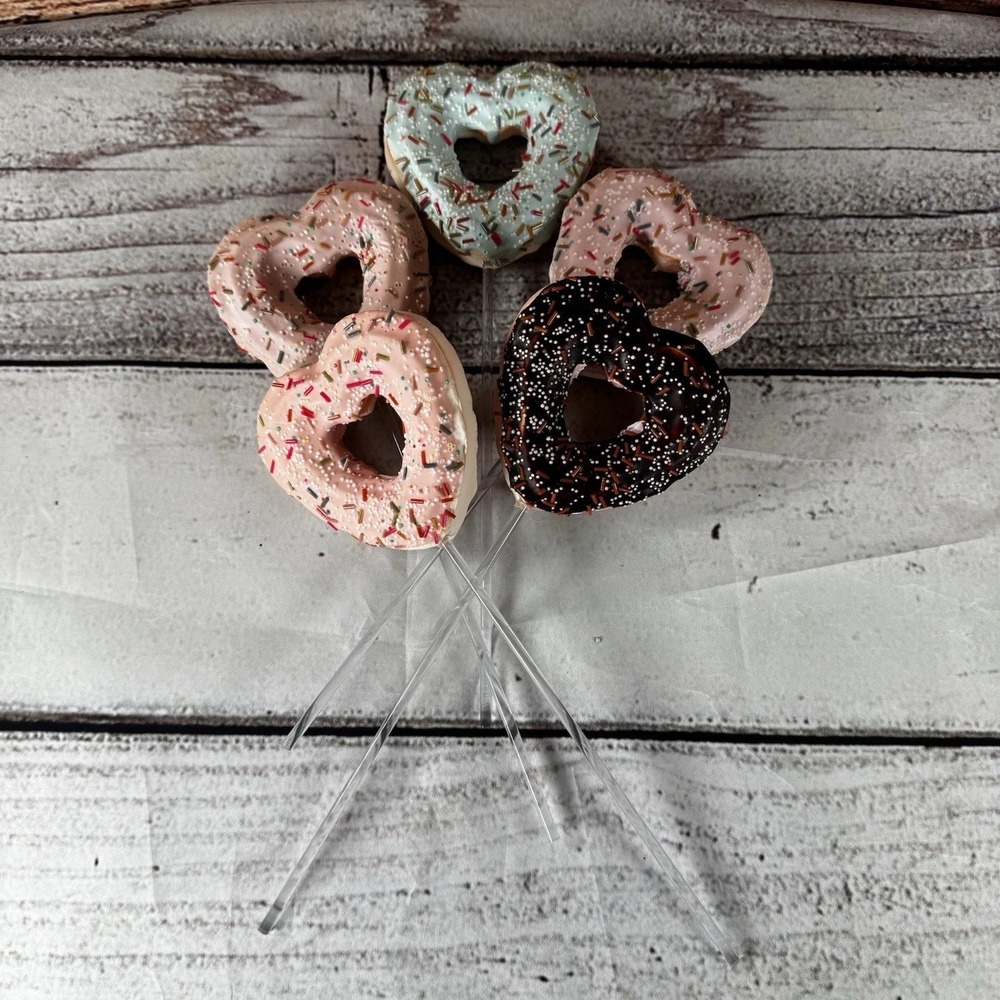 Donut on Stick Party Decoration  – Soft Foam – 10" – Set of‎ 5 – Assorted Colors